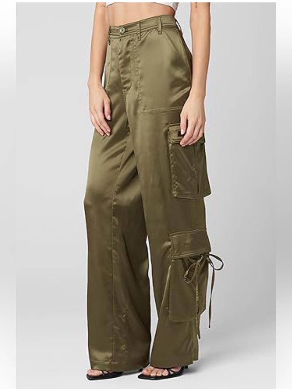 [blanknyc] Franklin Satin Cargo Pants - Picture 2 of 6